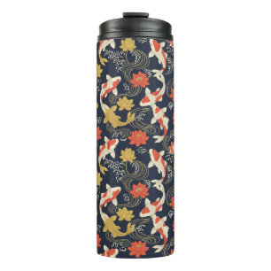 Elegante Koi Vis en Lotus Patroon Thermosbeker
