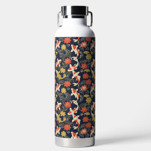 Elegante Koi Vis en Lotus Patroon Waterfles