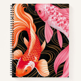 Elegante Koi Vis Japanse Aquarel Notitieboek