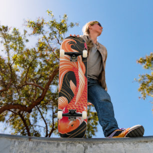 Elegante Koi Vis Japanse Aquarel Persoonlijk Skateboard