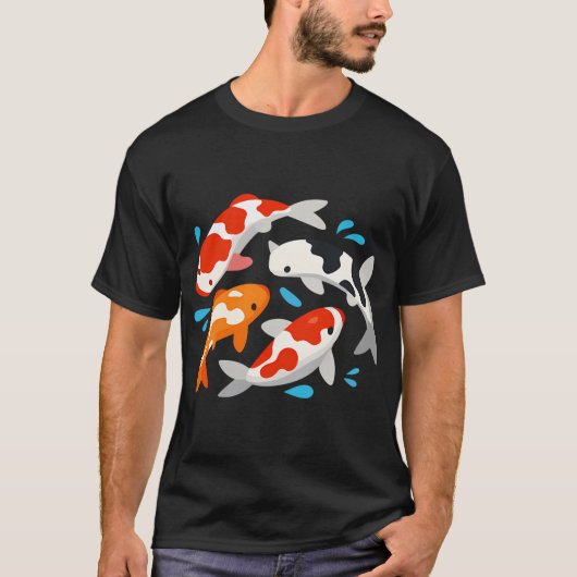 Elegante Koi Vis Kunstwerk T-shirt (Voorkant)