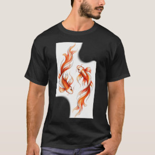 Elegante Koi Vis Waterkleur Illustratie T-shirt