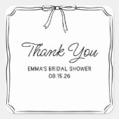 Elegante Kokette Chic Strik Bruidsmeisjes Uitnodig Vierkante Sticker (Voorkant)