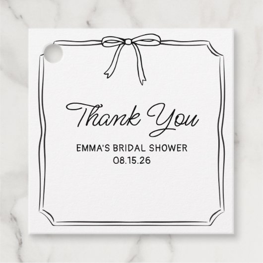Elegante Kokette Chique Strik Bruidsmeisjes Borrel Bedankjes Labels (Voorkant)