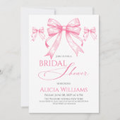 Elegante Kokette Roze Strik Retro Bruidsmeisjesfee Kaart (Voorkant)