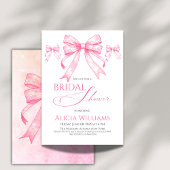 Elegante Kokette Roze Strik Retro Bruidsmeisjesfee Kaart