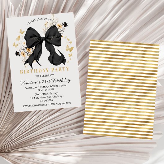 Elegante Kokette Zwarte Roos Wilde Bloemen Uitnodi Kaart