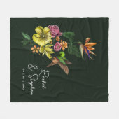 Elegante kolibrie bloemenbruiloft Jubileum Fleece Deken (Voorkant (Horizontaal))