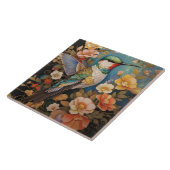 Elegante kolibrie bloemig tegeltje (Zijkant)