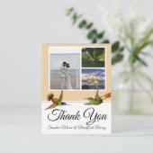 Elegante kolibrie bruiloft fotocollage bedankkaart (Staand voorkant)
