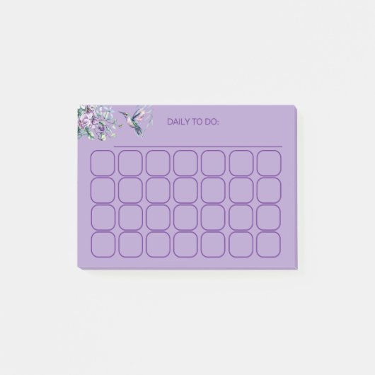 Elegante kolibrie dagelijks te doen tracker post-it® notes (Voorkant)