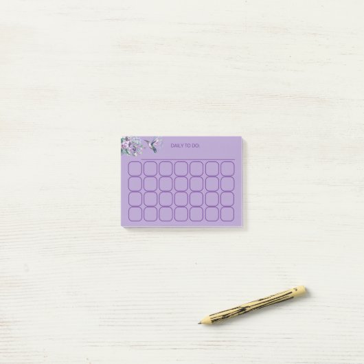 Elegante kolibrie dagelijks te doen tracker post-it® notes (Op bureau)