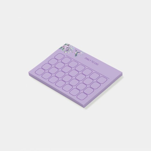 Elegante kolibrie dagelijks te doen tracker post-it® notes (Schuin)
