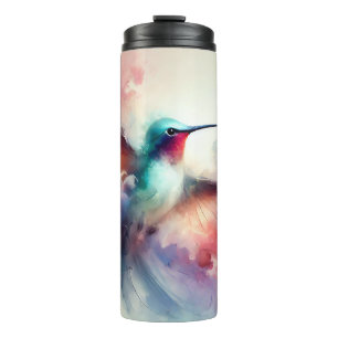 Elegante Kolibrie in Waterverf Thermosbeker