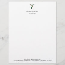 Elegante kolibrie Letterhead