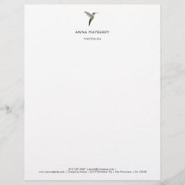 Elegante kolibrie Letterhead Briefhoofd
