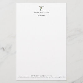 Elegante kolibrie Letterhead Briefpapier