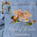 Elegante kolibrie Maid of Honor Bruiloft Denim Jacket<br><div class="desc">Maid of Honor Elegant  Hummingbird Waterverf Bruiloft Blauw Jean Denim Jacket</div>