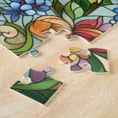 Elegante Kolibrie met Gebrandschilderd Glas Effect Legpuzzel (Zijkant)