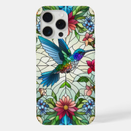 Elegante Kolibrie met Glas-in-Lood Effect iPhone 15 Pro Max Case