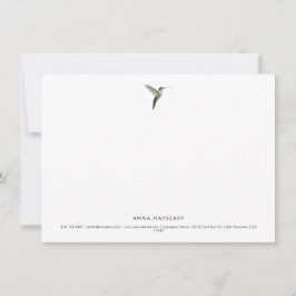 Elegante kolibrie notitiekaartje