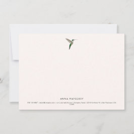 Elegante kolibrie notitiekaartje