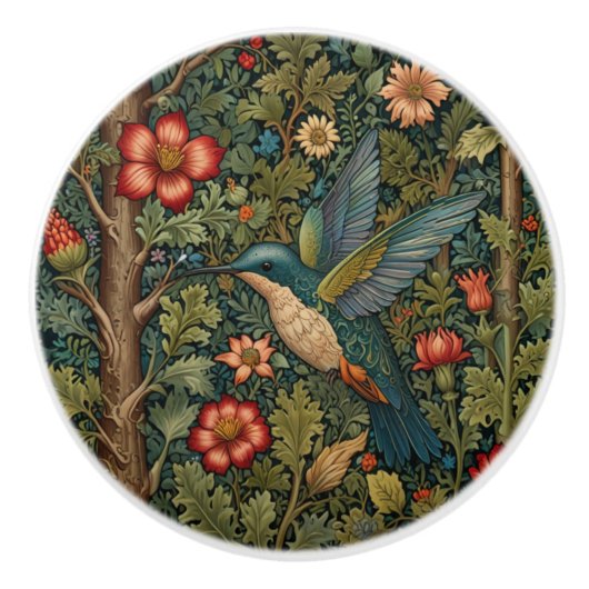 Elegante kolibrie romantische boho chic keramische knop (Voorkant)