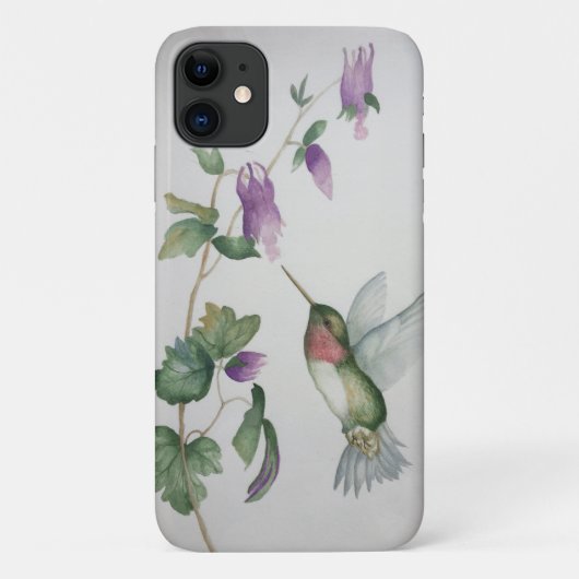 Elegante Kolibrie Tuin Aquarel Schildering Case-Mate iPhone Case (Achterkant)