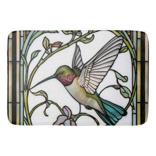 Elegante kolibriekunst botanische boho chic badmat (Voorkant)