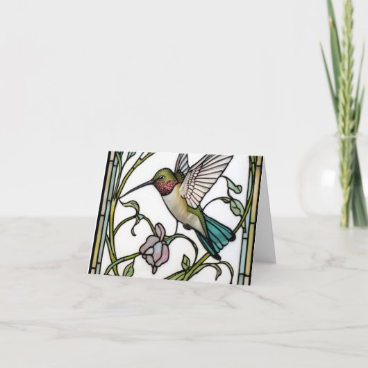 Elegante kolibriekunst botanische boho chic bedankkaart (Voorkant)