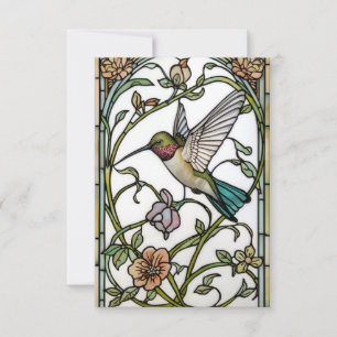 Elegante kolibriekunst botanische boho chic bedankkaart