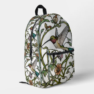 Elegante kolibriekunst botanische boho chic bedrukte rugzak