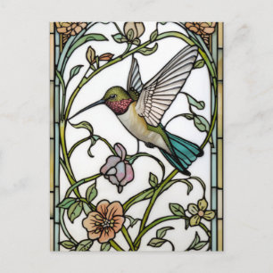 Elegante kolibriekunst botanische boho chic briefkaart