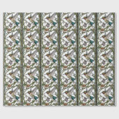 Elegante kolibriekunst botanische boho chic cadeaupapier (Vlak)
