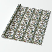 Elegante kolibriekunst botanische boho chic cadeaupapier (Uitgerold)