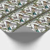 Elegante kolibriekunst botanische boho chic cadeaupapier (Hoek)
