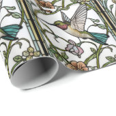 Elegante kolibriekunst botanische boho chic cadeaupapier (Rol Hoek)