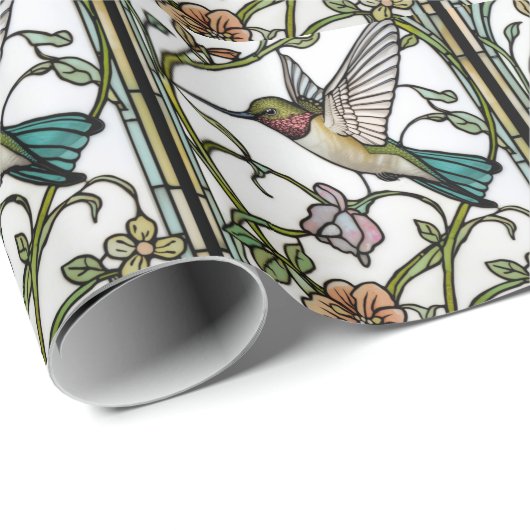 Elegante kolibriekunst botanische boho chic cadeaupapier (Rol Hoek)