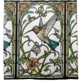 Elegante kolibriekunst botanische boho chic douchegordijn (Voorkant)