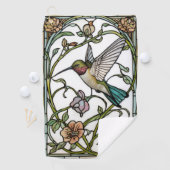 Elegante kolibriekunst botanische boho chic golfhanddoek (Insitu)
