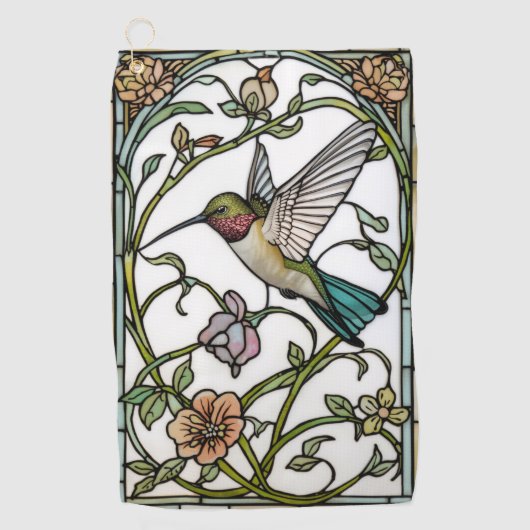 Elegante kolibriekunst botanische boho chic golfhanddoek (Voorkant)