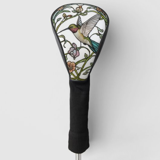 Elegante kolibriekunst botanische boho chic golfheadcover (Voorkant)