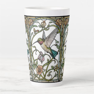 Elegante kolibriekunst botanische boho chic latte mok