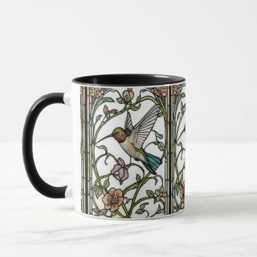 Elegante kolibriekunst botanische boho chic mok (Links)
