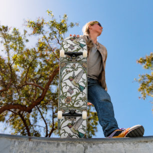 Elegante kolibriekunst botanische boho chic persoonlijk skateboard