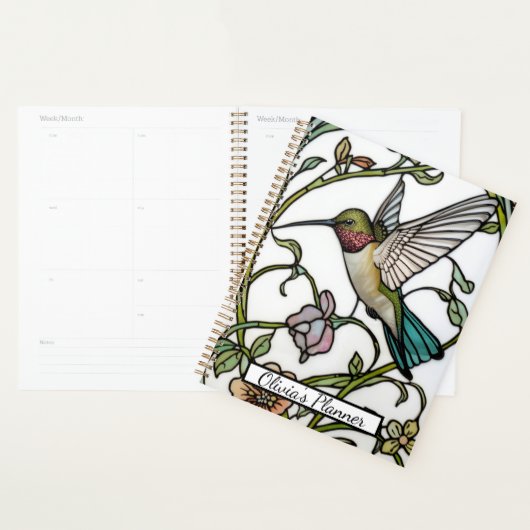 Elegante kolibriekunst botanische boho chic planner (Display)