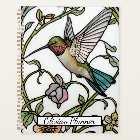 Elegante kolibriekunst botanische boho chic planner (Voorkant)