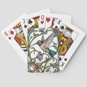 Elegante kolibriekunst botanische boho chic pokerkaarten