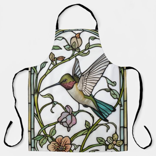 Elegante kolibriekunst botanische boho chic schort (Voorkant)