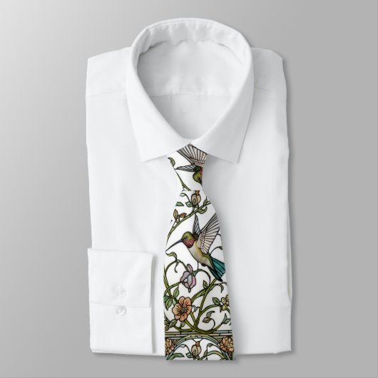 Elegante kolibriekunst botanische boho chic stropdas (Gebonden)